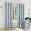 Sherwood Thermal Jacquard Ready Made Eyelet Blackout Curtains Ice Blue