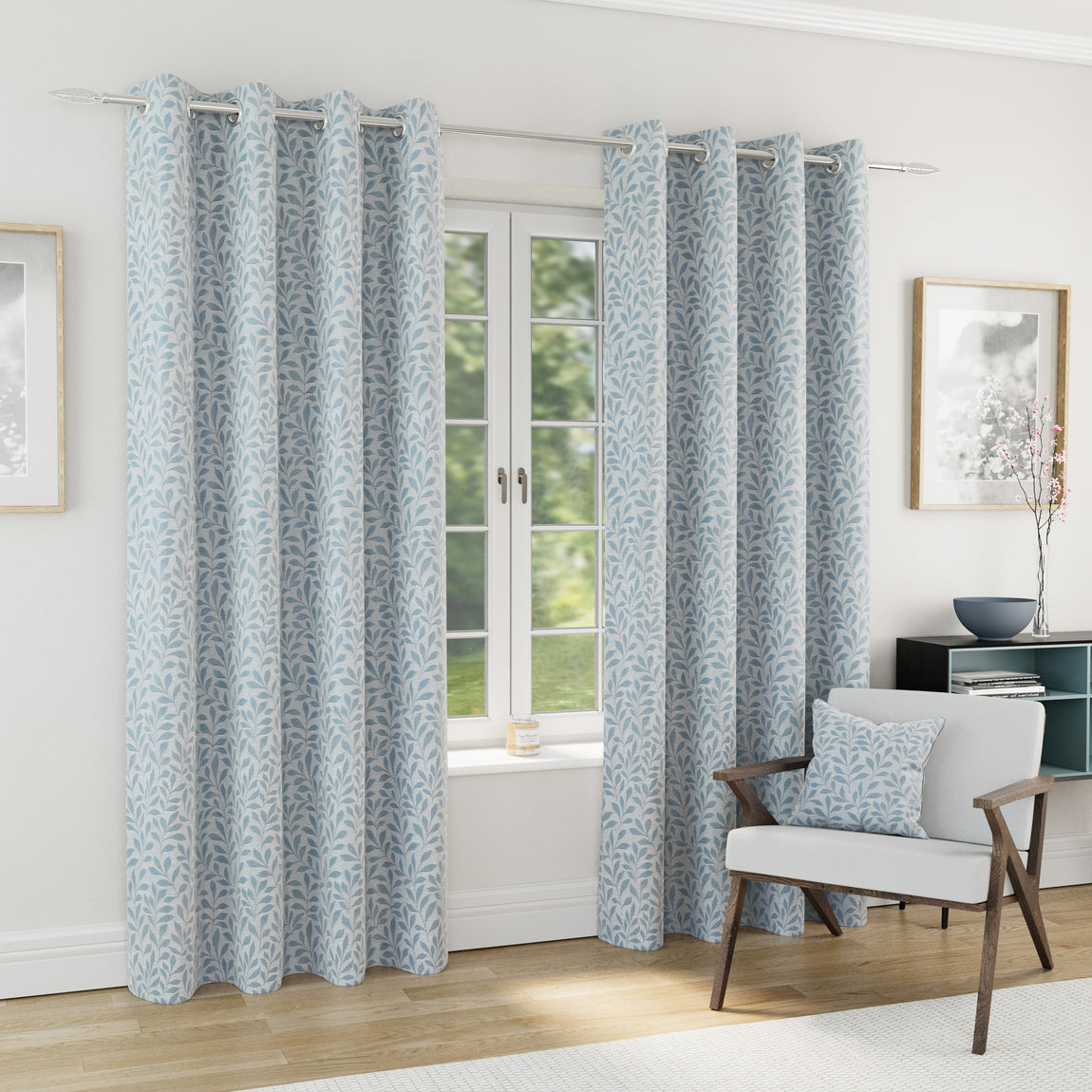 Sherwood Jacquard Filled Cushion 43cm x 43cm Ice Blue