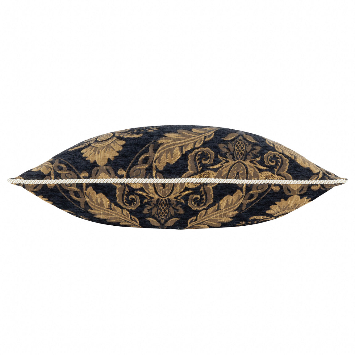 Shiraz Floral Jacquard Filled Cushion 45cm x 45cm Black
