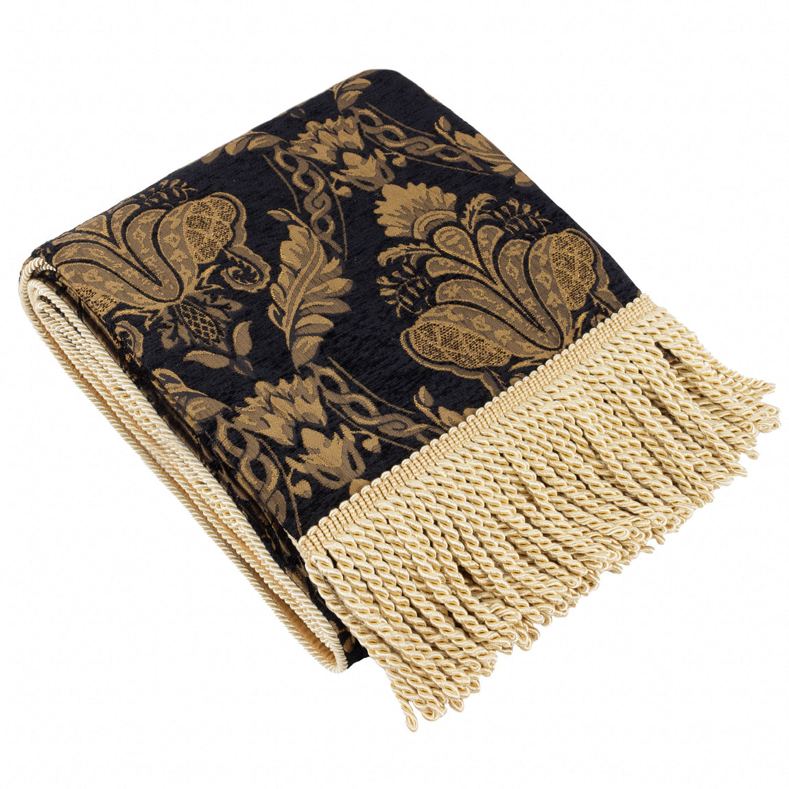 Shiraz Traditional Jacquard 130cm x 175cm Throw Black
