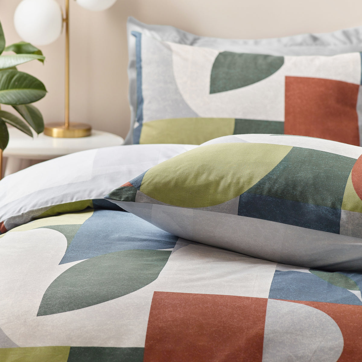 Siresa Geometric Duvet Cover Bedding Set Dusk Bronze