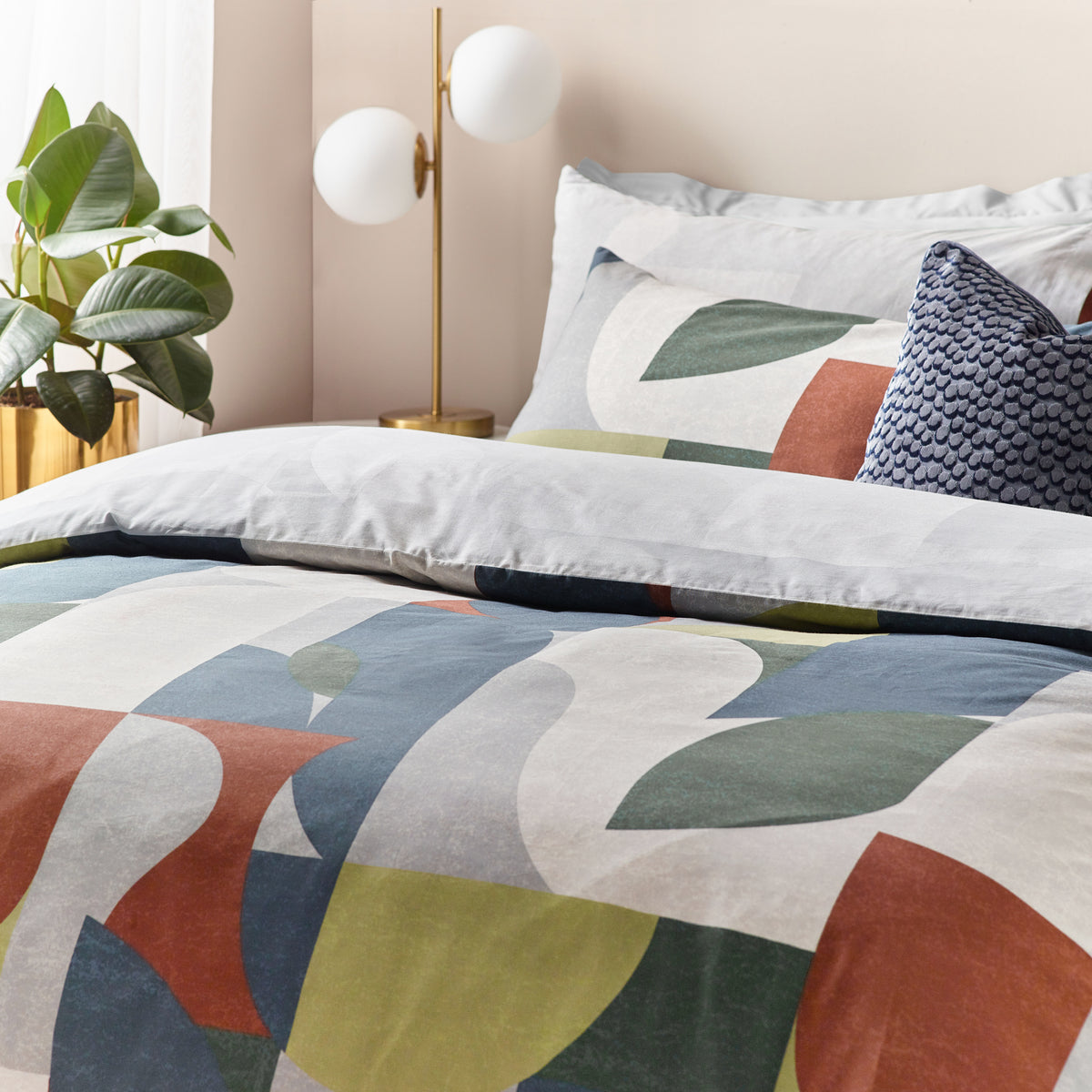 Siresa Geometric Duvet Cover Bedding Set Dusk Bronze