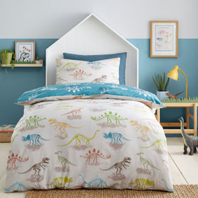 Bedlam Skeleton Dino Childrens Bedding Natural