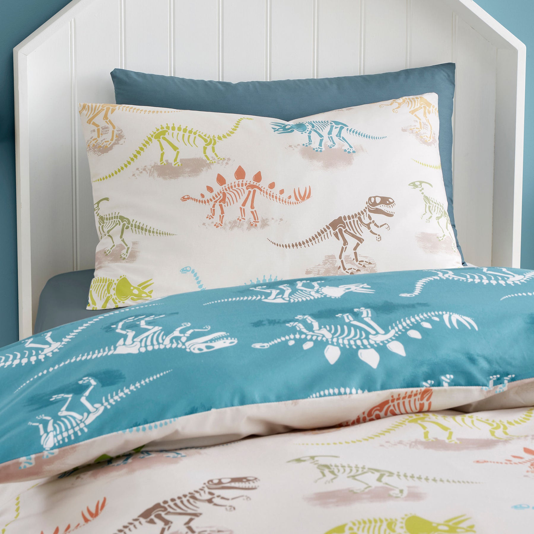 Bedlam Skeleton Dino Childrens Bedding Natural