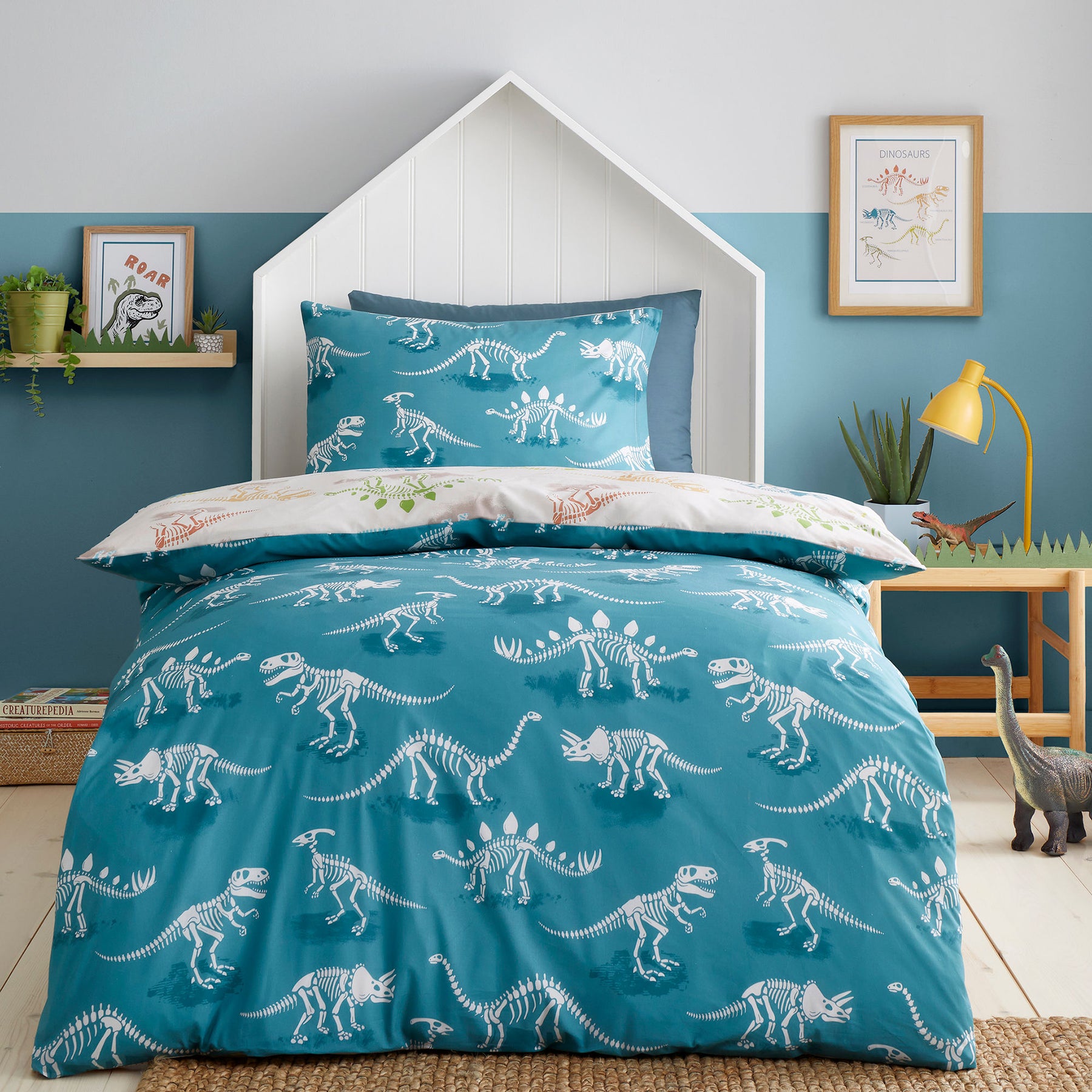 Bedlam Skeleton Dino Childrens Bedding Natural
