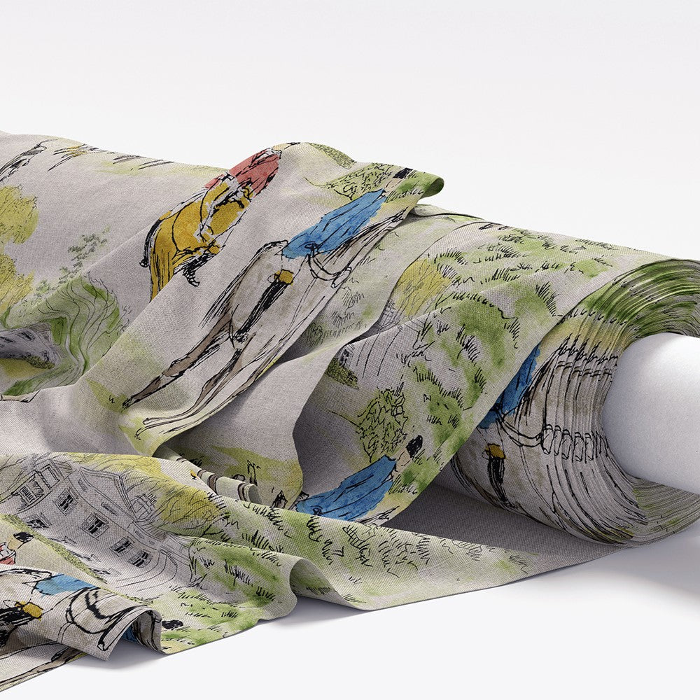 Hunting Scene Digitally Printed Fabric Multi