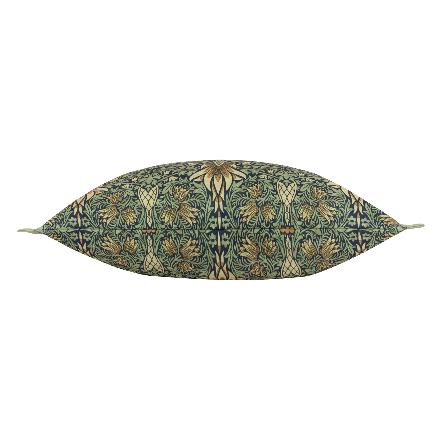 Morris & Co. Snakeshead Printed Outdoor 40cm x 60cm Filled Boudoir Indigo Leaf Green