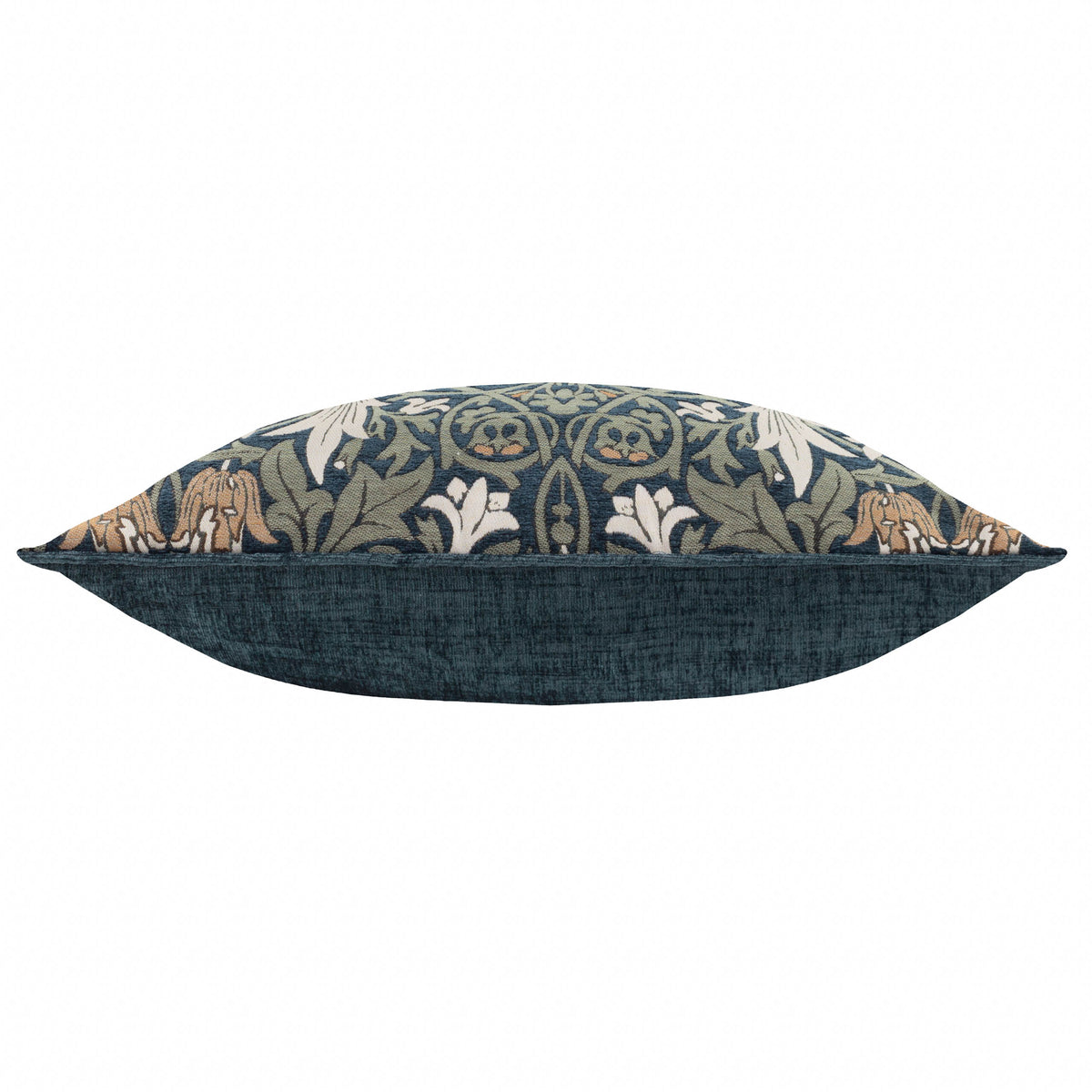 Morris & Co. Snakes Head Chenille 55cm x 55cm Filled Cushion Indigo Leaf Green