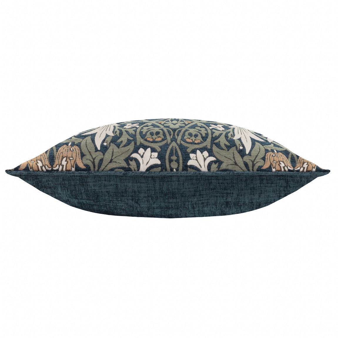 Morris & Co. Snakes Head Chenille 55cm x 55cm Filled Cushion Indigo Leaf Green