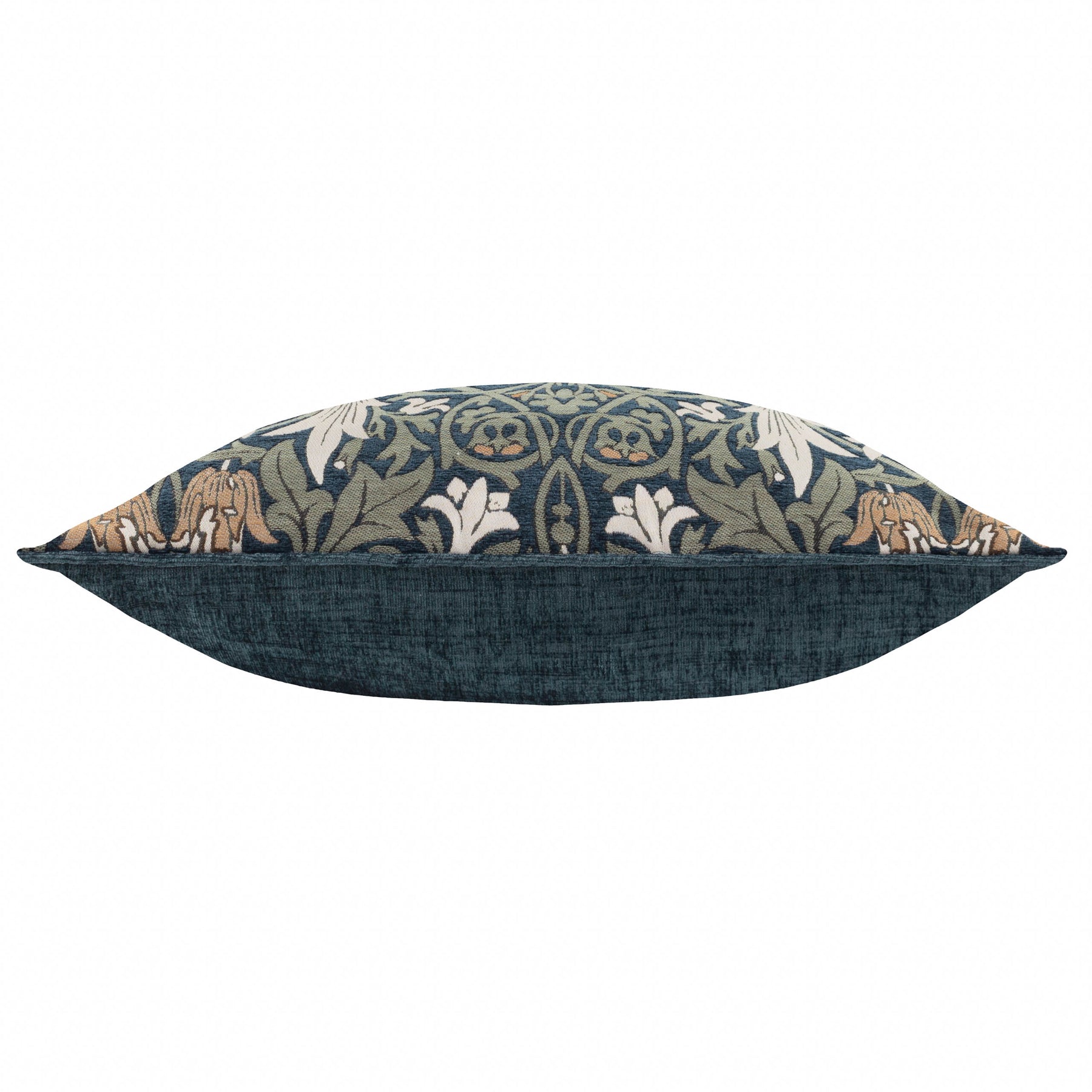 Morris & Co. Snakes Head Chenille 55cm x 55cm Filled Cushion Indigo Leaf Green