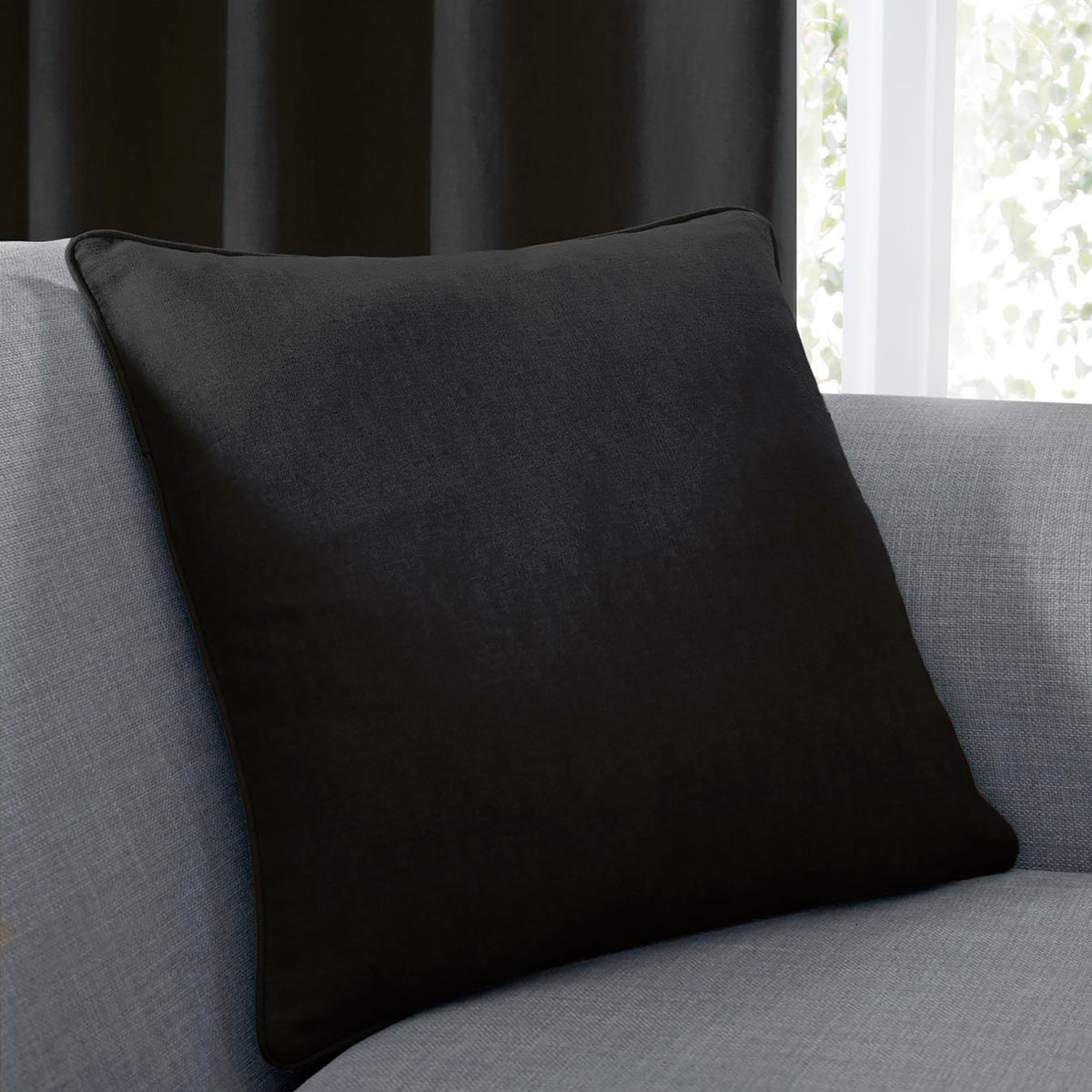 Fusion Sorbonne Filled Cushion 43cm x 43cm Black