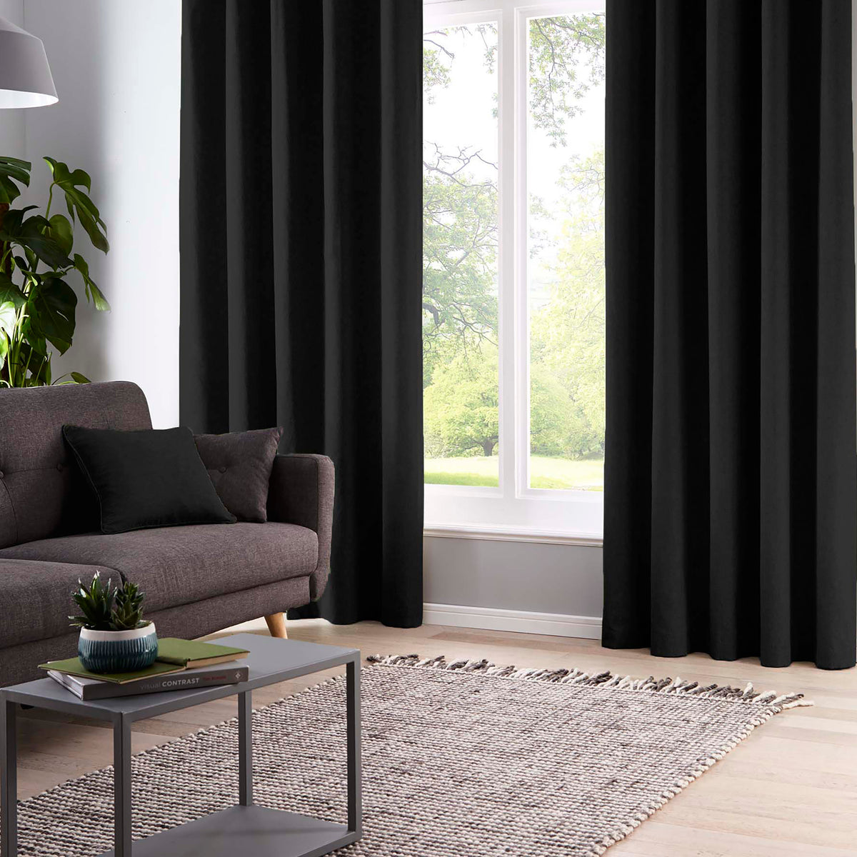 Fusion Sorbonne Filled Cushion 43cm x 43cm Black