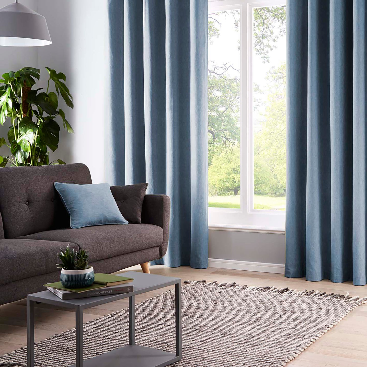 Fusion Sorbonne Filled Cushion 43cm x 43cm Blue