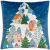 Snowy Village Tree Boucle Filled Cushion 45cm x 45cm Multi