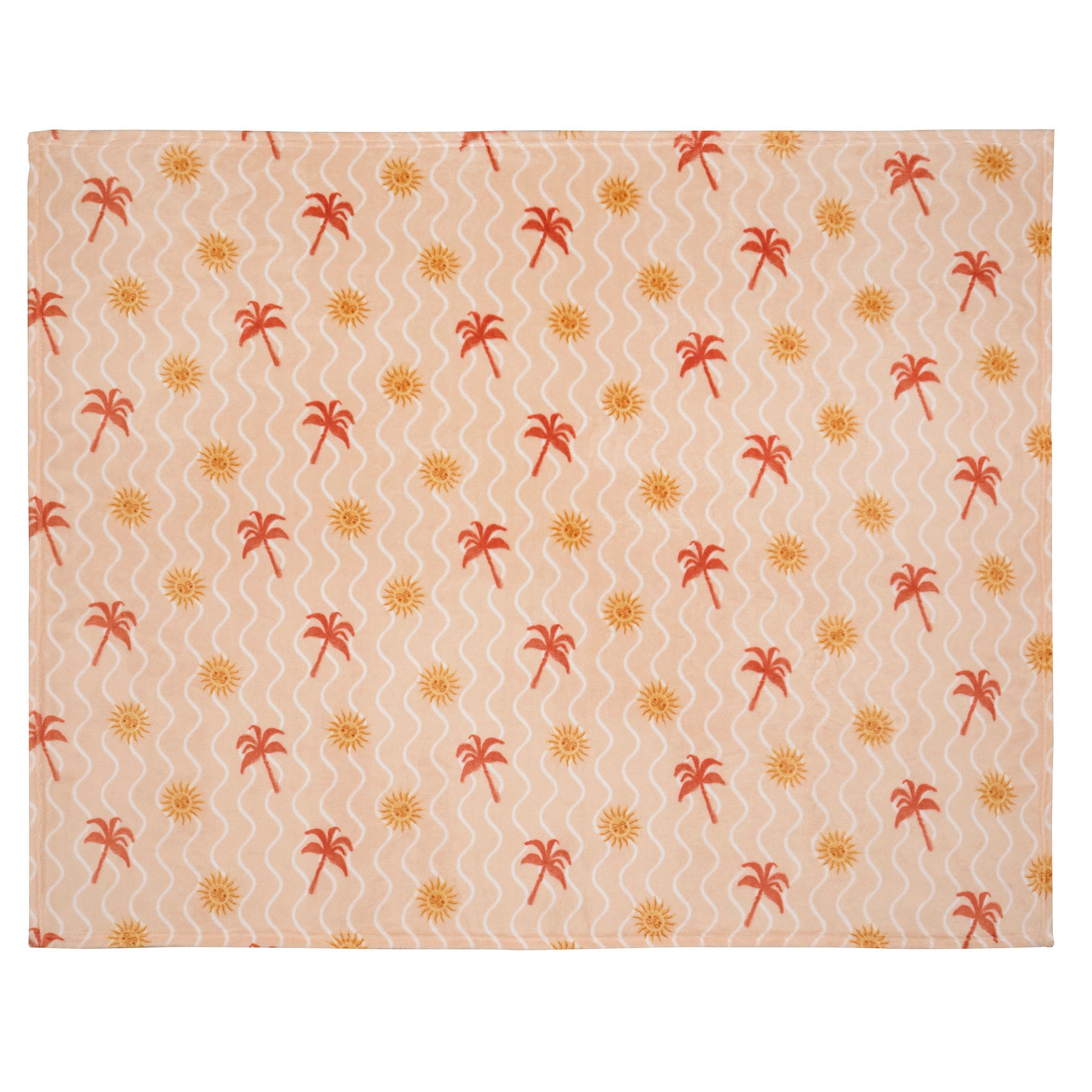 Fusion Soleil Super Soft Fleece Texture 120cm x 150cm Throw Coral Camel