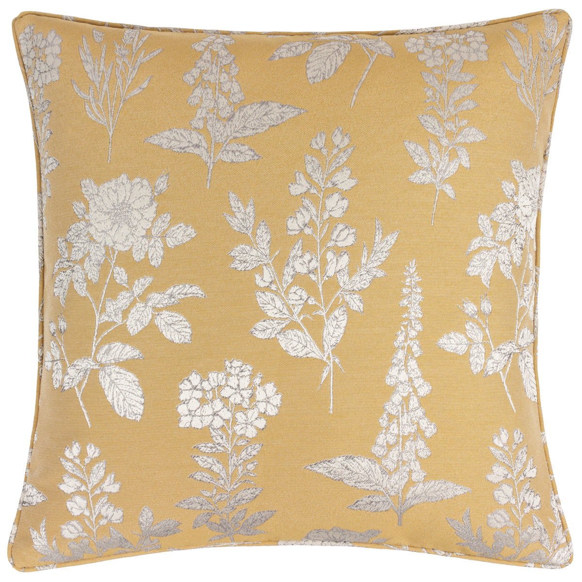 Wylder Nature Sophia Floral Jacquard Filled Cushion 50cm x 50cm Gold