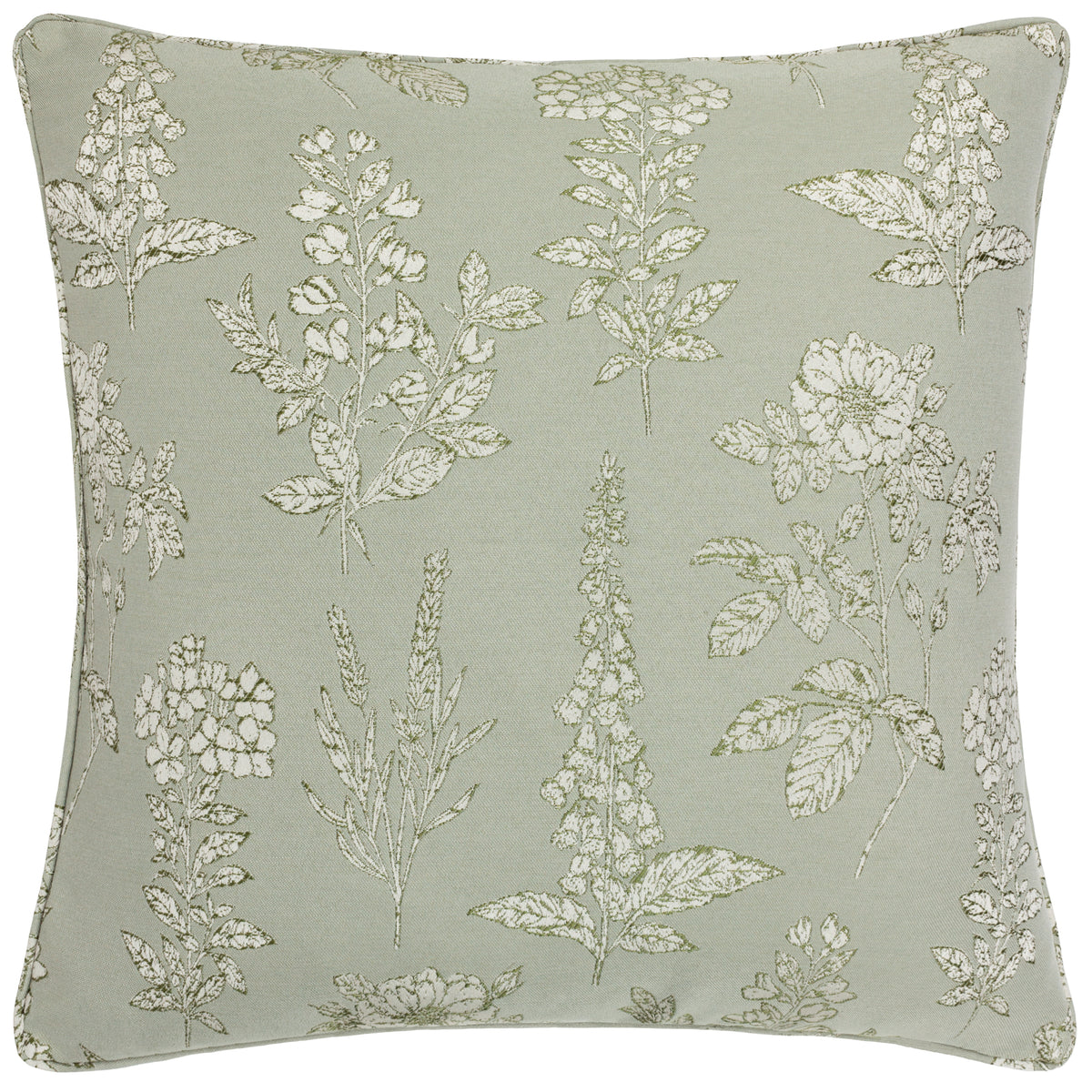 Wylder Nature Sophia Floral Jacquard Filled Cushion 50cm x 50cm Sage