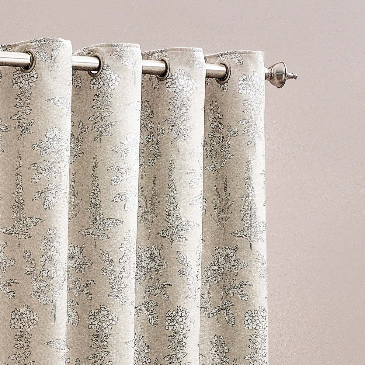 Wylder Nature Sophia Floral Jacquard Ready Made Eyelet Curtains Natural