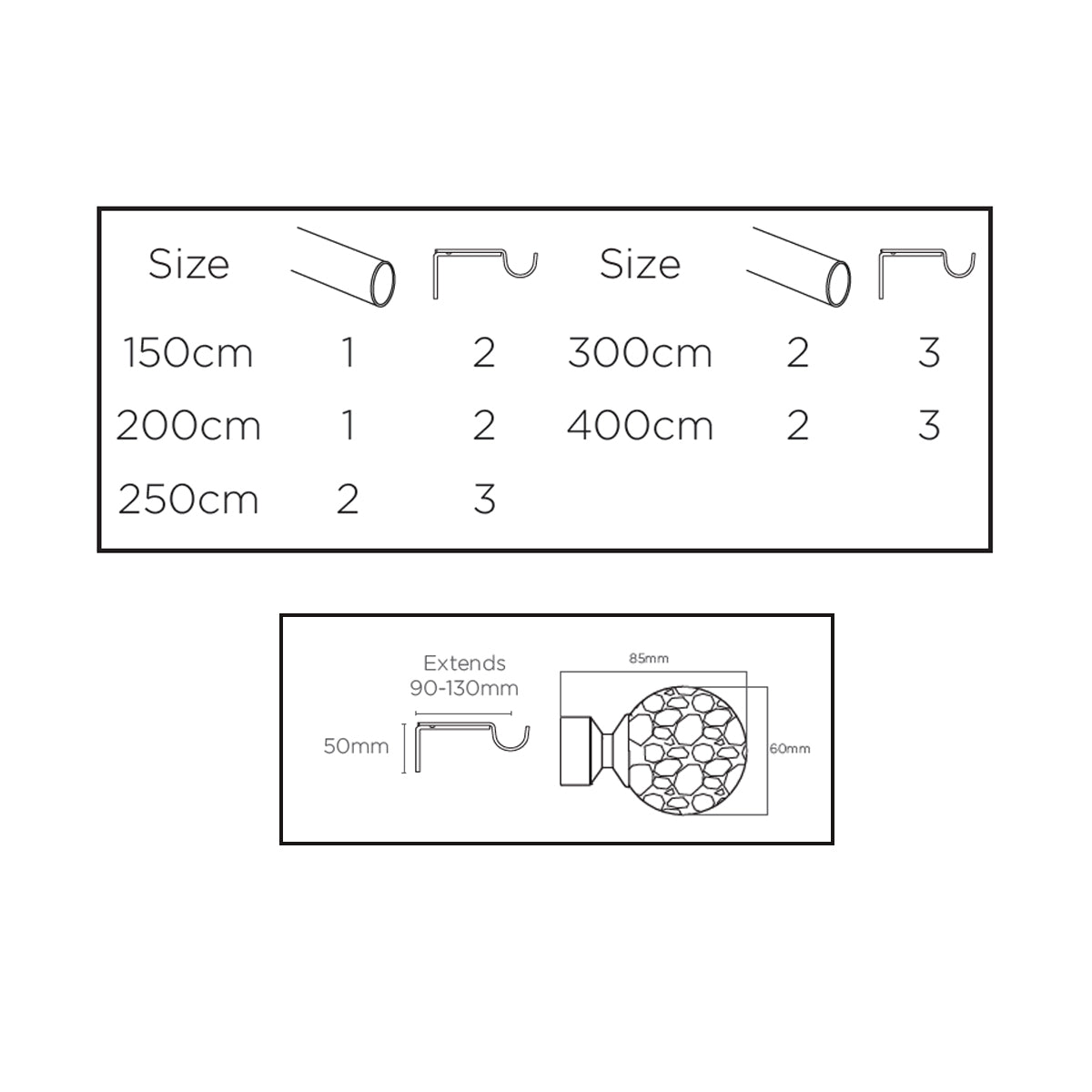 Crash 28mm Eyelet Curtain Pole Chrome