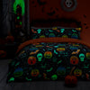 Scary Pumpkins Glow in the Dark Duvet Cover Bedding Set Black