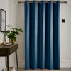 Fusion Strata 66 x 84 Single Ready Made Dimout Eyelet Door Curtain Teal