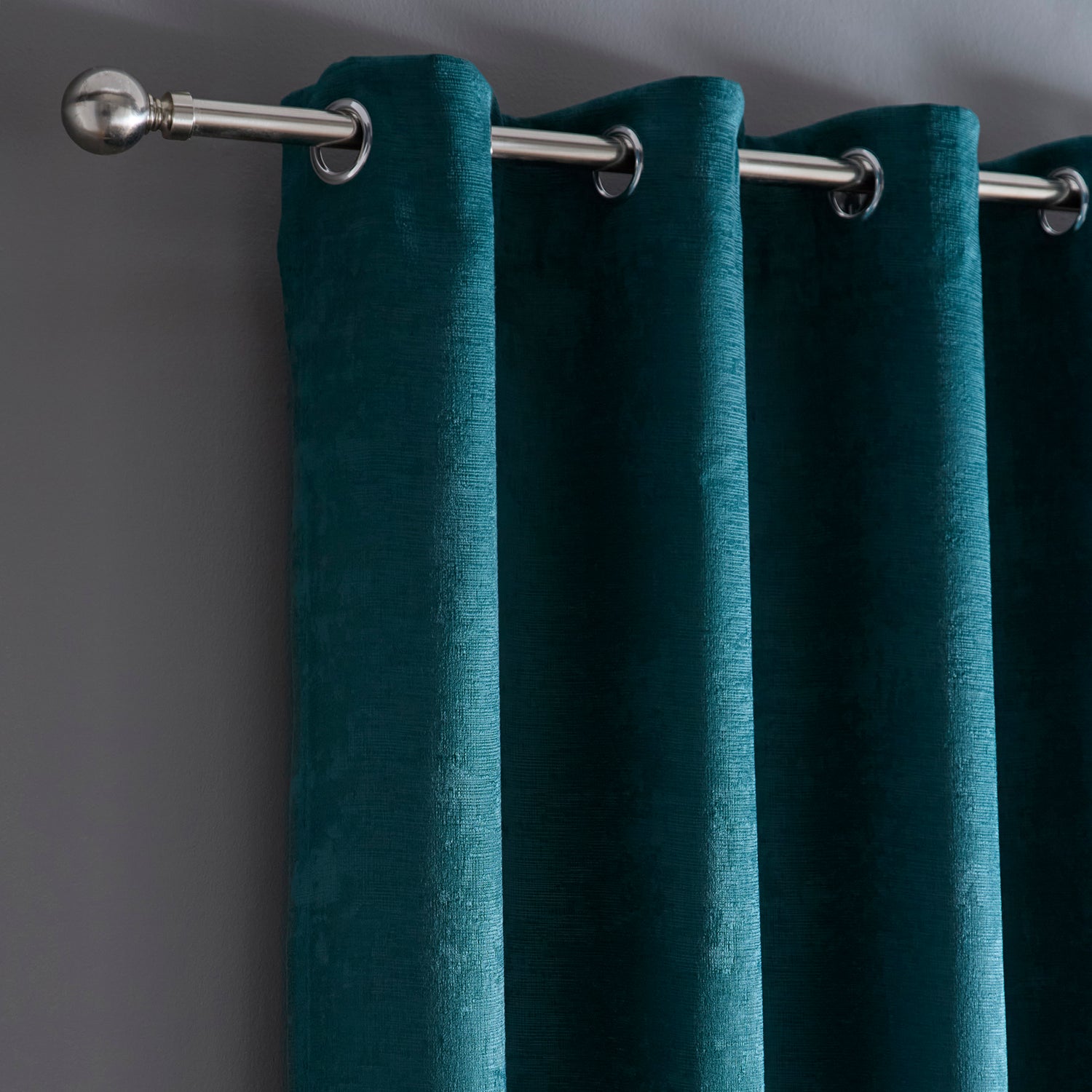 Fusion Strata Ready Made Dimout Eyelet Curtains Forest Green