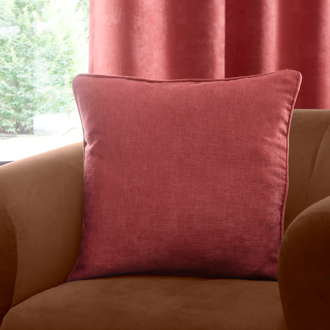 Fusion Strata Filled Cushion 43cm x 43cm Terracotta