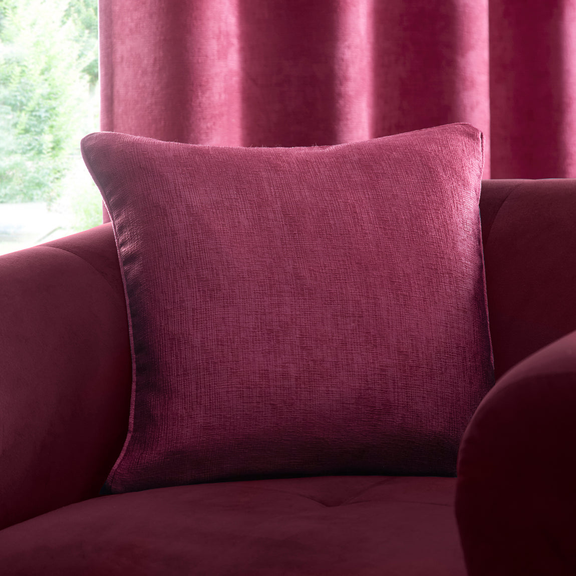 Fusion Strata Filled Cushion 43cm x 43cm Wine