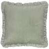 Wylder Solene Ruffle Matte Velvet 45cm x 45cm Filled Cushion Sage