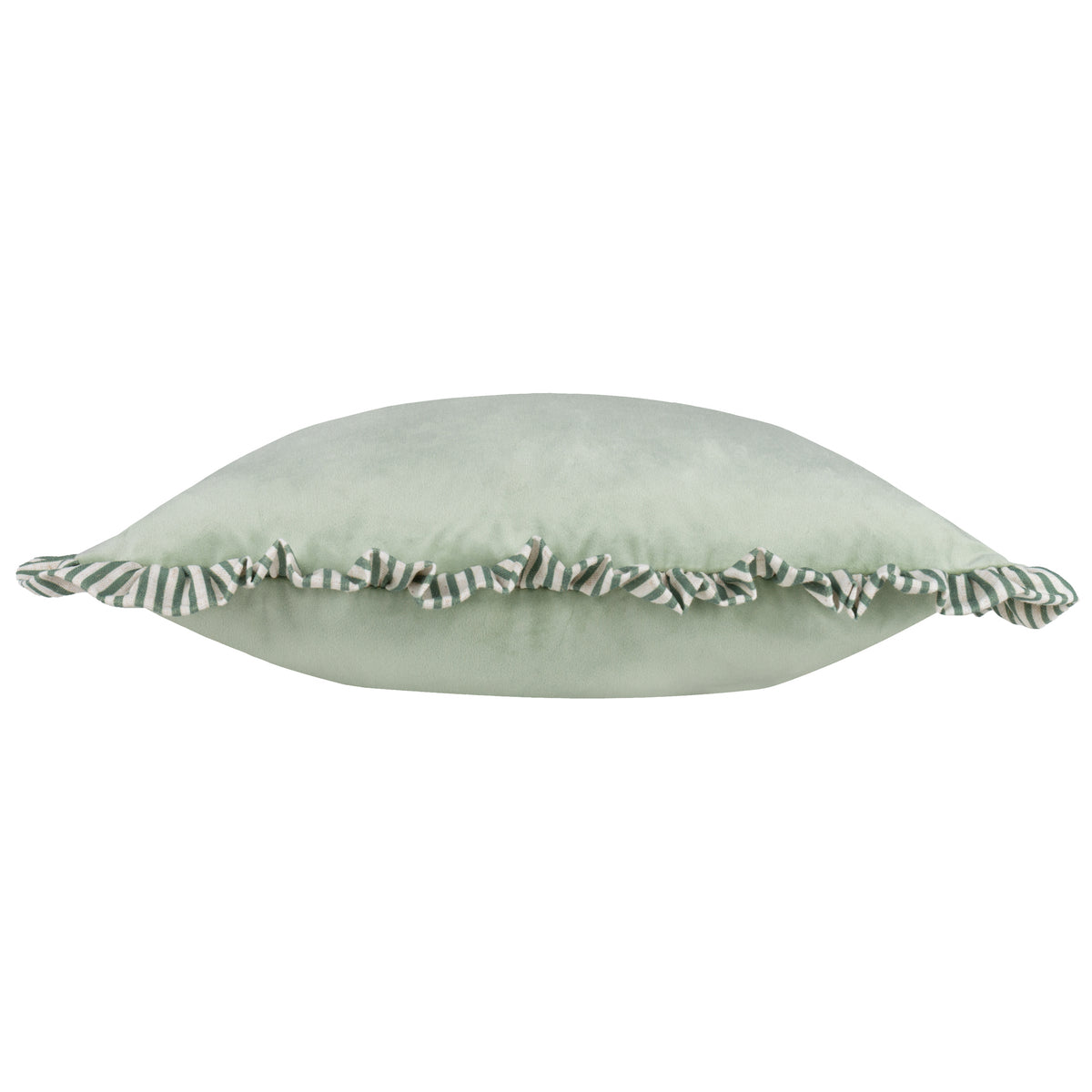Wylder Solene Ruffle Matte Velvet 45cm x 45cm Filled Cushion Sage