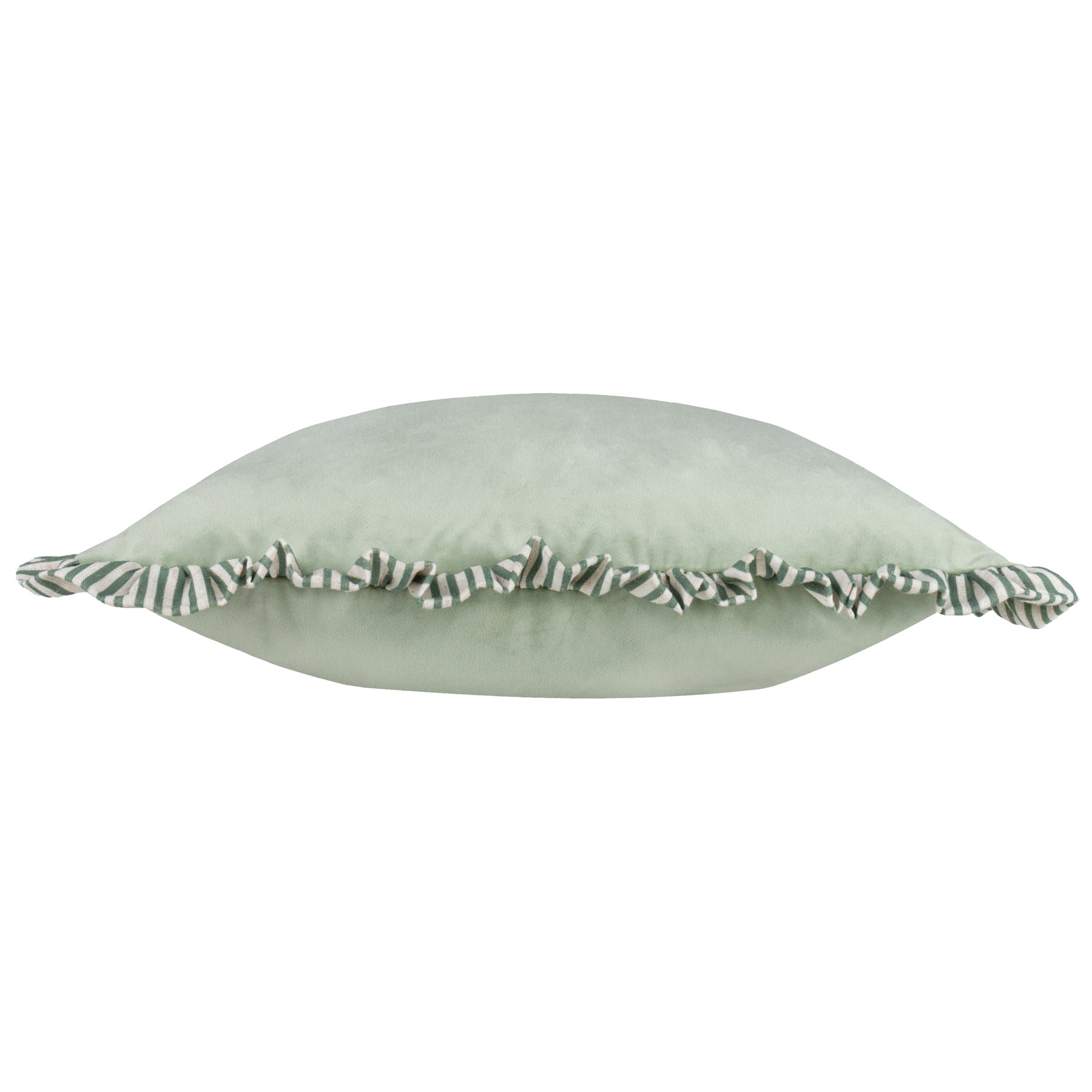 Wylder Solene Ruffle Matte Velvet 45cm x 45cm Filled Cushion Sage