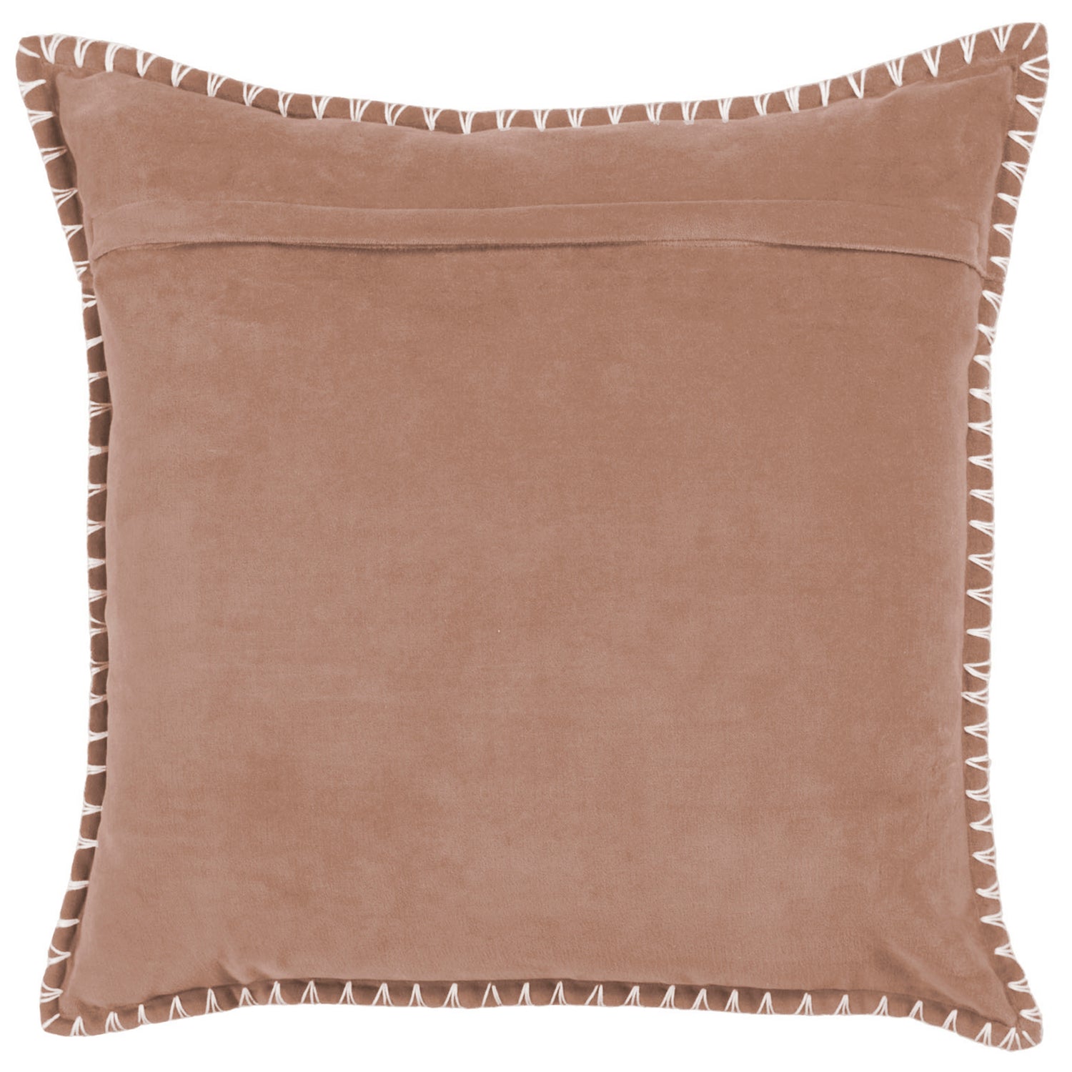 Voyage Maison Stitch Embroidered Velvet Feather Filled Cushion 50cm x 50cm Coral