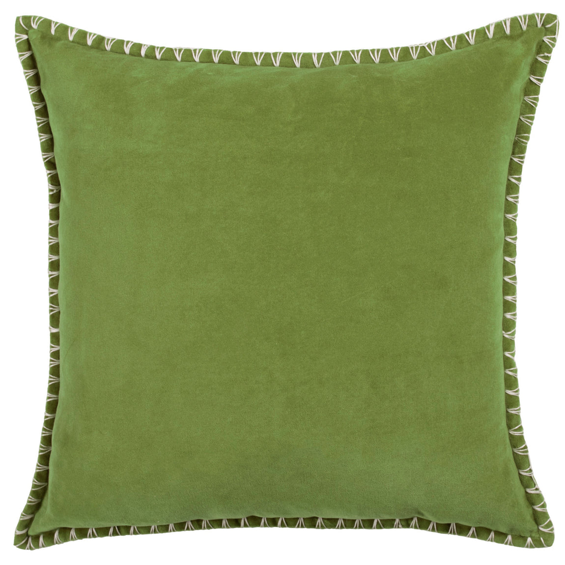 Voyage Maison Stitch Embroidered Velvet Feather Filled Cushion 50cm x 50cm Grass