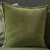 Voyage Maison Stitch Embroidered Velvet Feather Filled Cushion 50cm x 50cm Grass