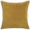 Voyage Maison Stitch Embroidered Velvet Feather Filled Cushion 50cm x 50cm Mustard