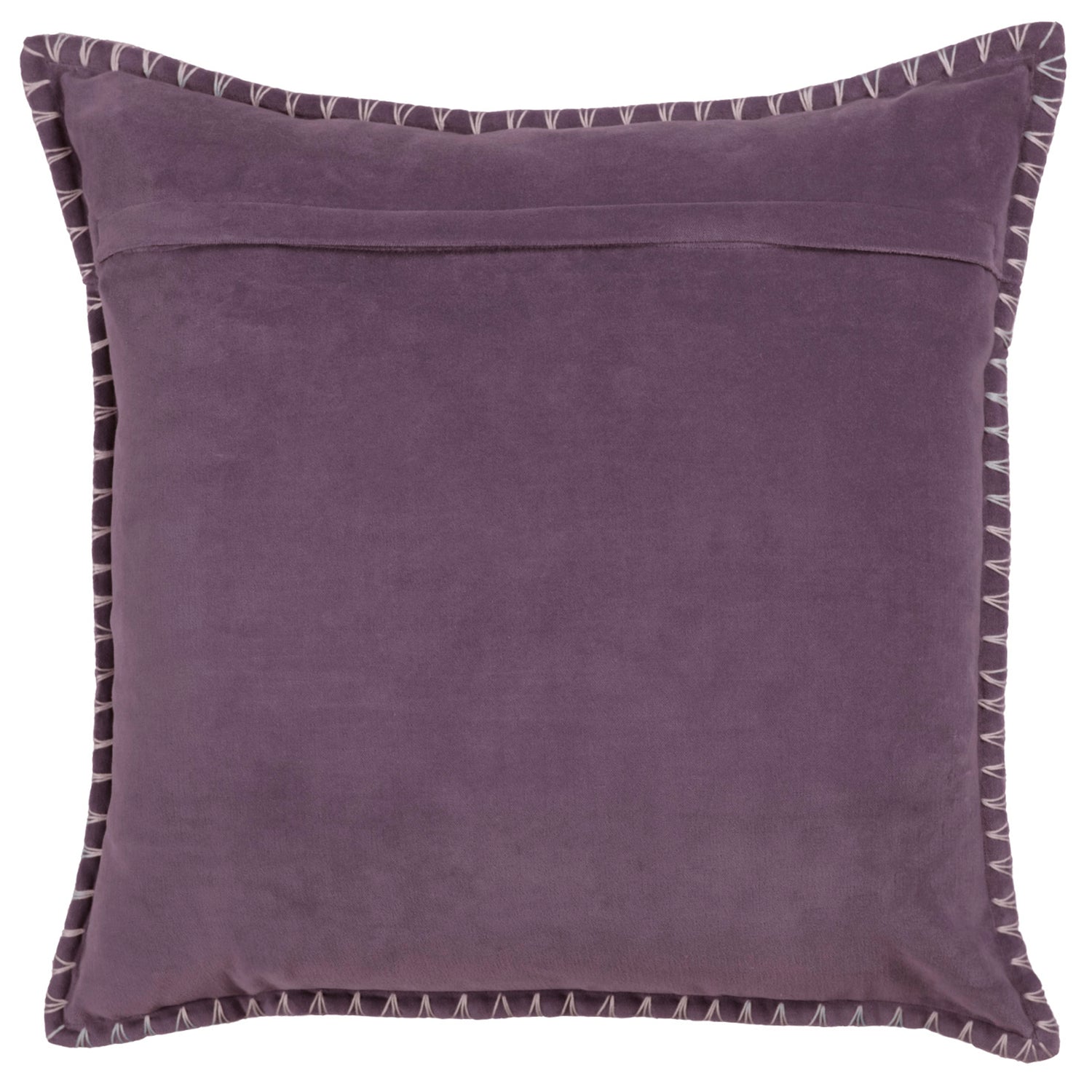 Voyage Maison Stitch Embroidered Velvet Feather Filled Cushion 50cm x 50cm Plum