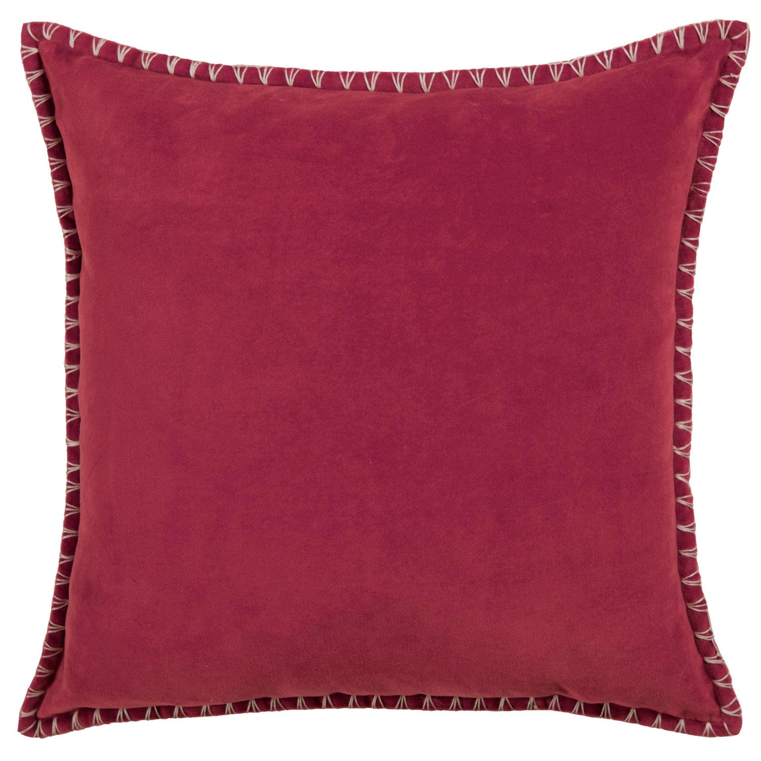 Voyage Maison Stitch Embroidered Velvet Feather Filled Cushion 50cm x 50cm Pomegranate