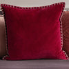 Voyage Maison Stitch Embroidered Velvet Feather Filled Cushion 50cm x 50cm Pomegranate