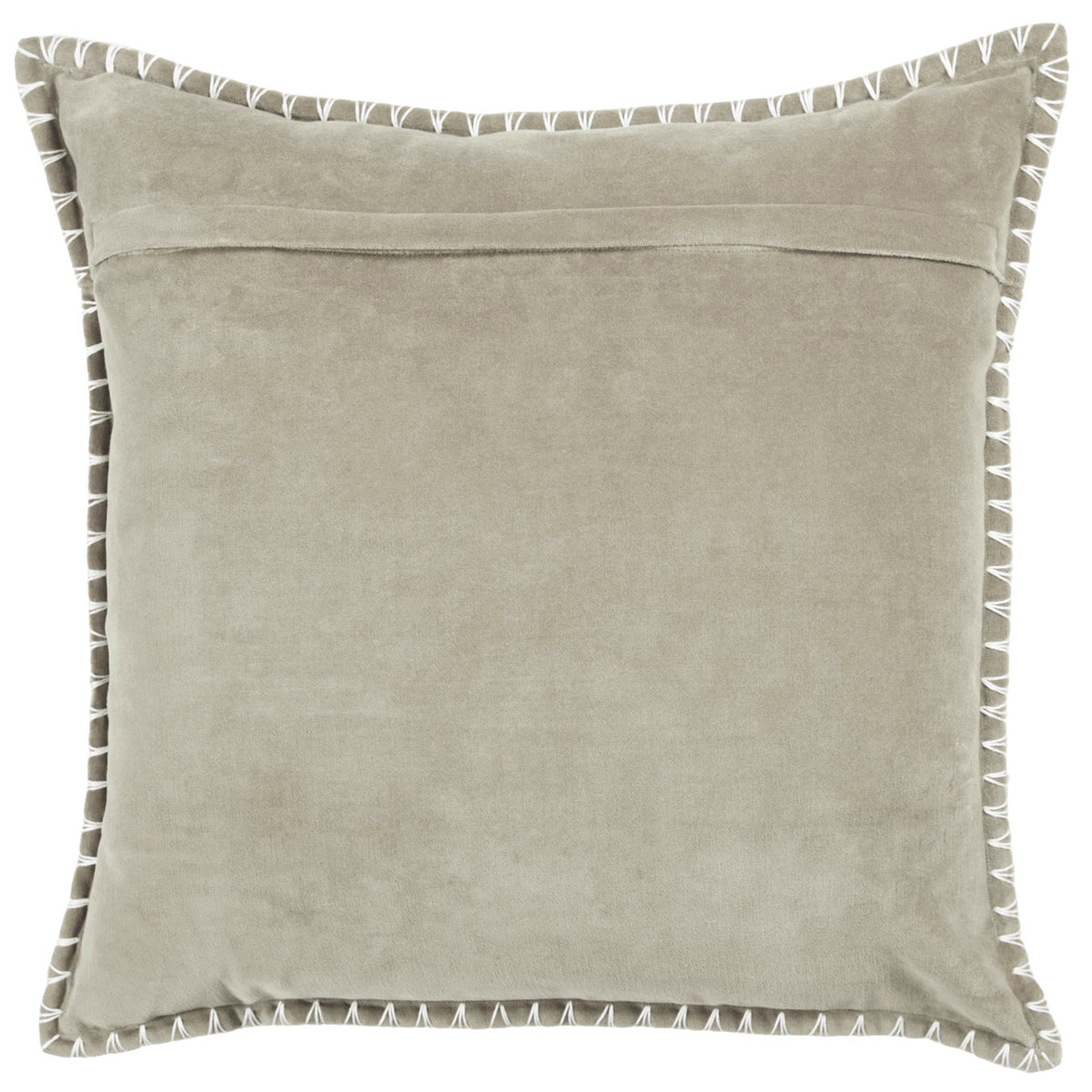 Voyage Maison Stitch Embroidered Velvet Feather Filled Cushion 50cm x 50cm Quartz