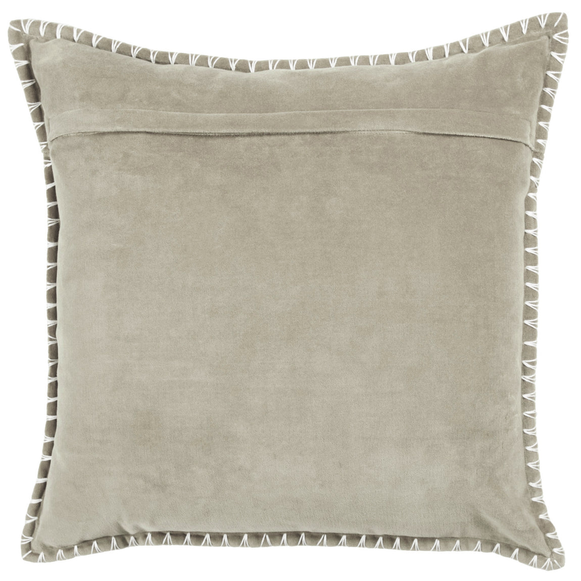 Voyage Maison Stitch Embroidered Velvet Feather Filled Cushion 50cm x 50cm Quartz