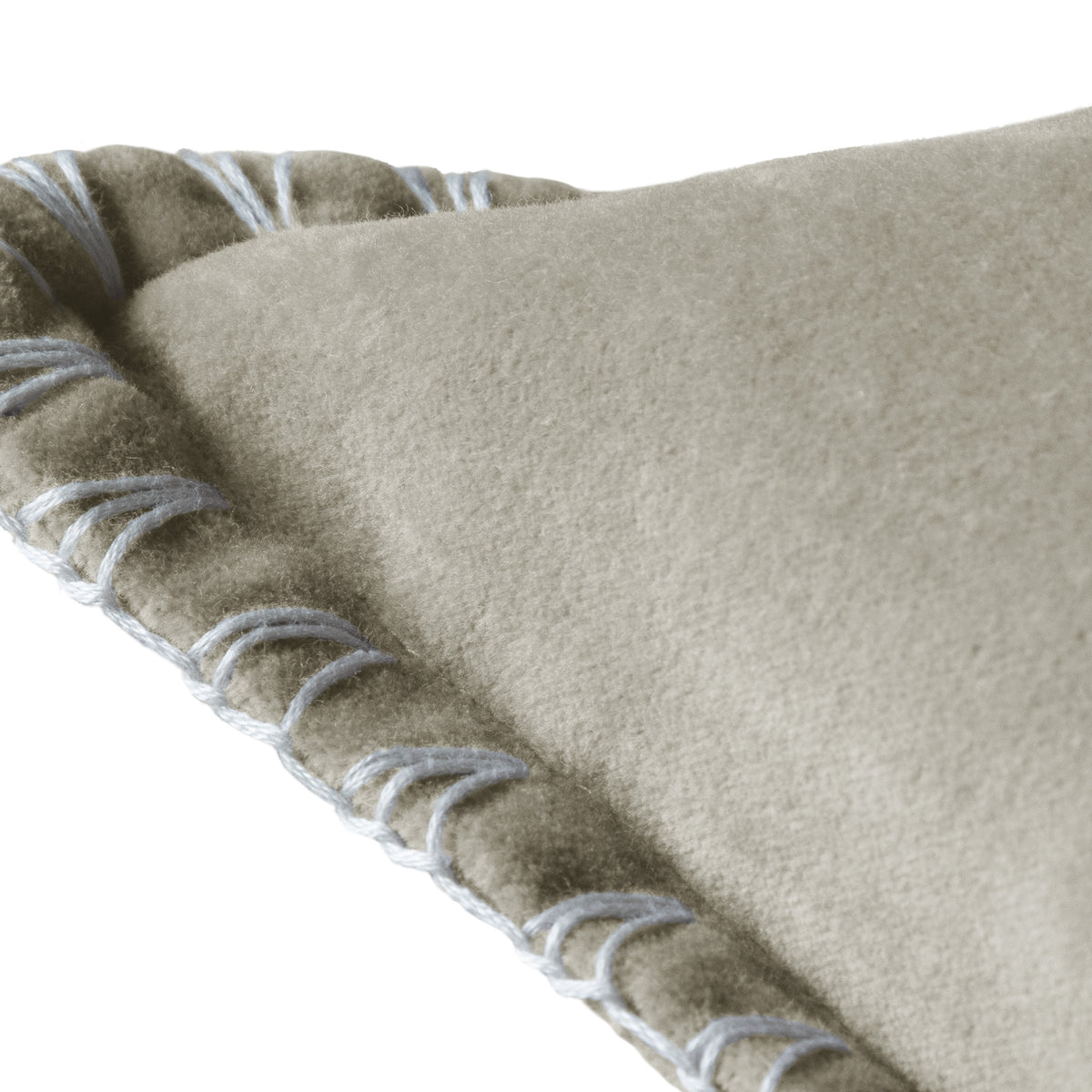 Voyage Maison Stitch Embroidered Velvet Feather Filled Cushion 50cm x 50cm Quartz