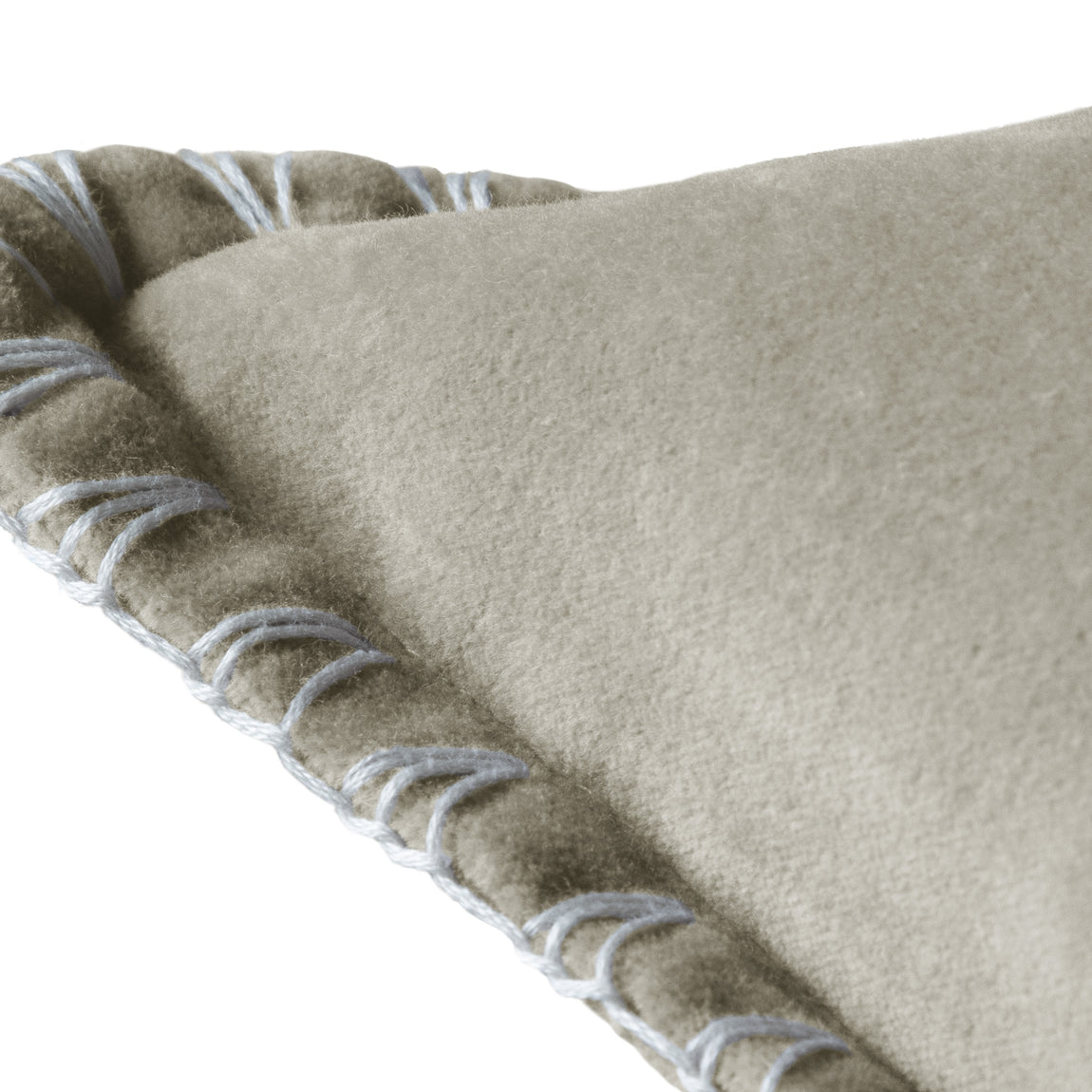 Voyage Maison Stitch Embroidered Velvet Feather Filled Cushion 50cm x 50cm Quartz