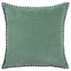 Voyage Maison Stitch Embroidered Velvet Feather Filled Cushion 50cm x 50cm Seafoam