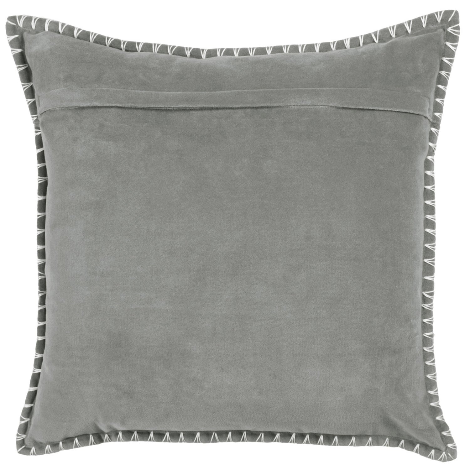 Voyage Maison Stitch Embroidered Velvet Feather Filled Cushion 50cm x 50cm Steel
