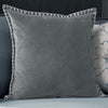 Voyage Maison Stitch Embroidered Velvet Feather Filled Cushion 50cm x 50cm Steel