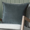 Voyage Maison Stitch Embroidered Velvet Feather Filled Cushion 50cm x 50cm Storm