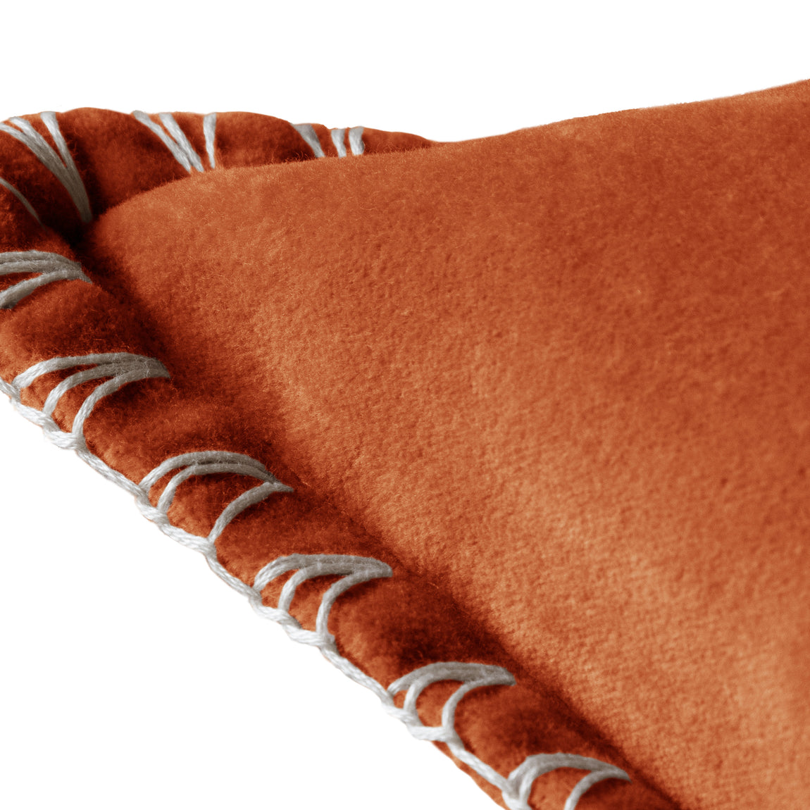 Voyage Maison Stitch Embroidered Velvet Feather Filled Cushion 50cm x 50cm Sunset