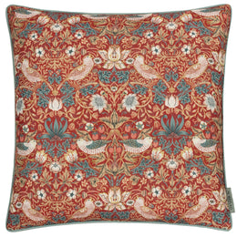 Morris & Co. Strawberry Thief Piped Outdoor 50cm x 50cm Filled Cushion Berry