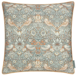 Morris & Co. Strawberry Thief Piped Outdoor 50cm x 50cm Filled Cushion Biscuit
