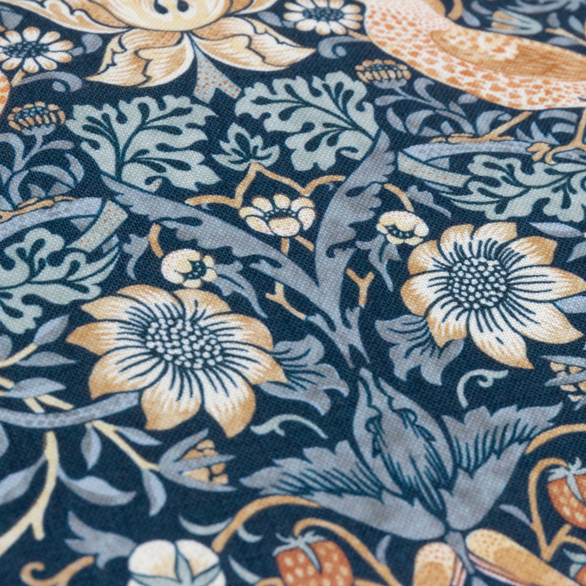 Morris & Co. Strawberry Thief Piped Outdoor 50cm x 50cm Filled Cushion Indigo